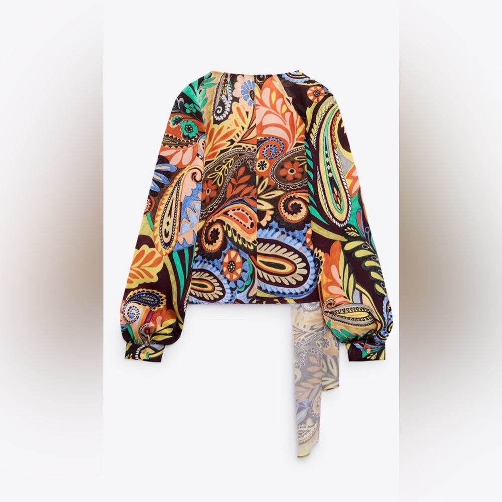 3/$25 Zara satin effect faux wrap top - Picture 6 of 8